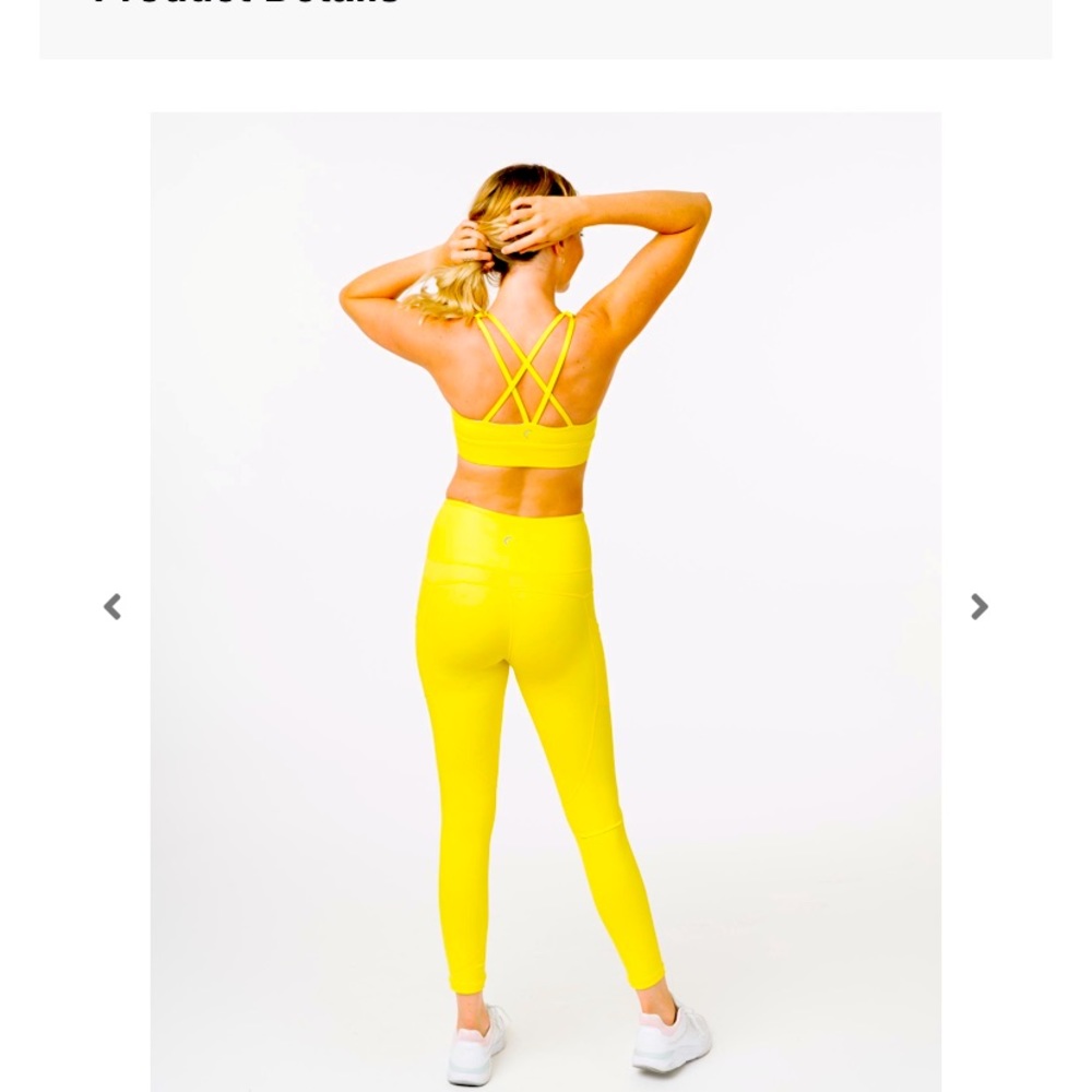 Neon Yellow Metallic Pocket Light n Tight Hi-Rise